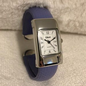 EiKON Silver Tone & Lavender Band Watch